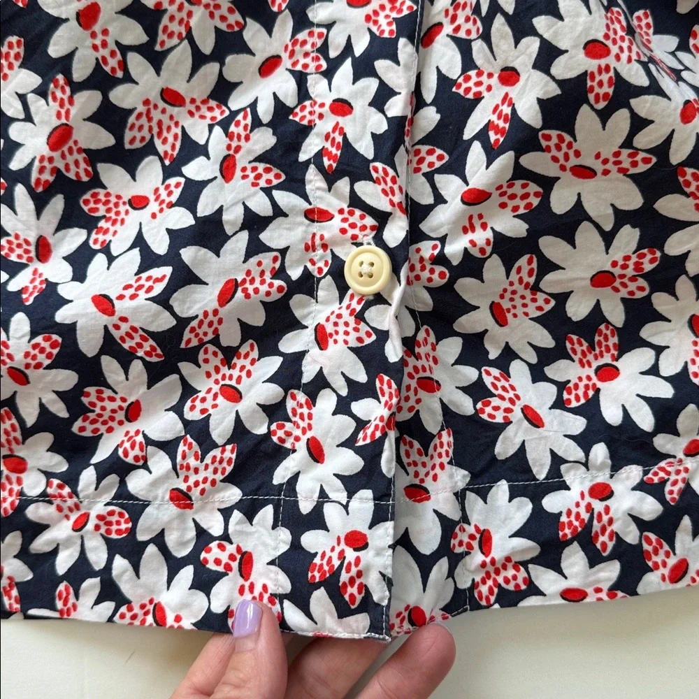 J. Crew Crewcuts‎ Girls Cotton Blend Daisy Floral Print Button Front Dress Sz 12